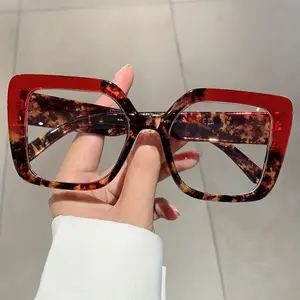 2023 Fashion Design Square Frame Glasses New Stylish Multicolor Frame Eyeglasses for Women