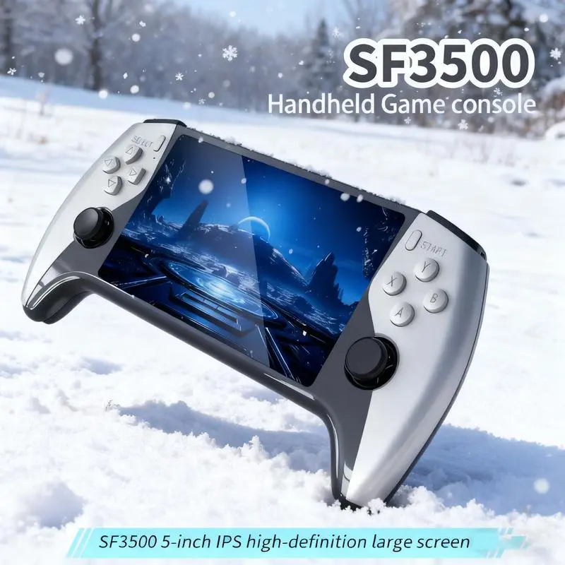 SF3500 Retro Handheld Cordless Gaming Console-Handheld Game Console with HD 5.5-inch IPS Screen Classic Video Games Supports TV Connection,14+ Emulators, 5-Hour Battery Life & Rechargeable Portable Console