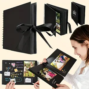 DIY Memory Scrapbook Album, Thick Cardstock Pages, Leather Craft Book, Handmade Crafts, Perfect Gift for Weddings, Anniversaries, Birthdays