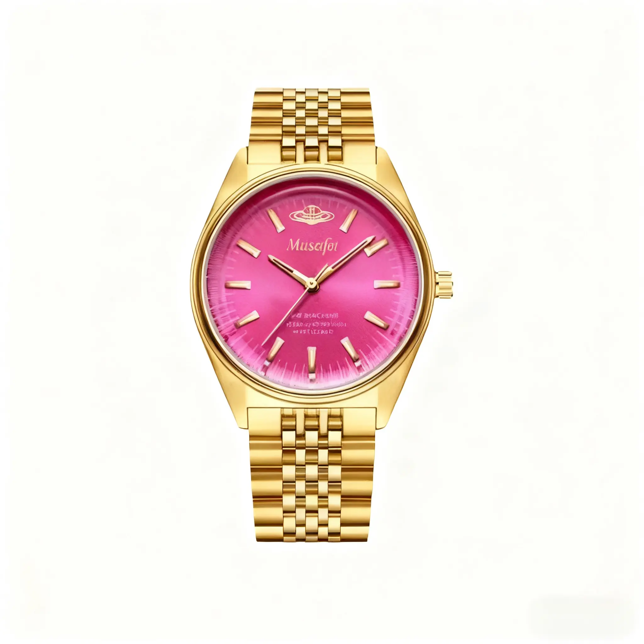 Women’s Luxury Quartz Watch - Rose Red Crushed Ice Blue Saturn Design, Classy Cool Designer Inspired Fashion Wrist Watch, Glamorous Casual Unisex Gift Pick, Classy Wrist Watches, Cool Wrist Watches