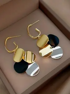 Vintage  Colorblock  Earrings, Fashionable Jewelry for Women, Trendy All-match & Exquisite Jewelry for Birthday Gift
