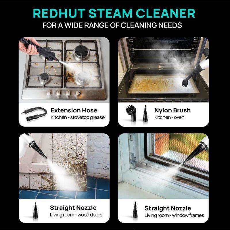 Pressurized Handheld Multi-Surface Natural Steam Cleaner with 12 pcs Replacement Parts , Multi-Purpose Steamer for Home Use, Kitchen and Car