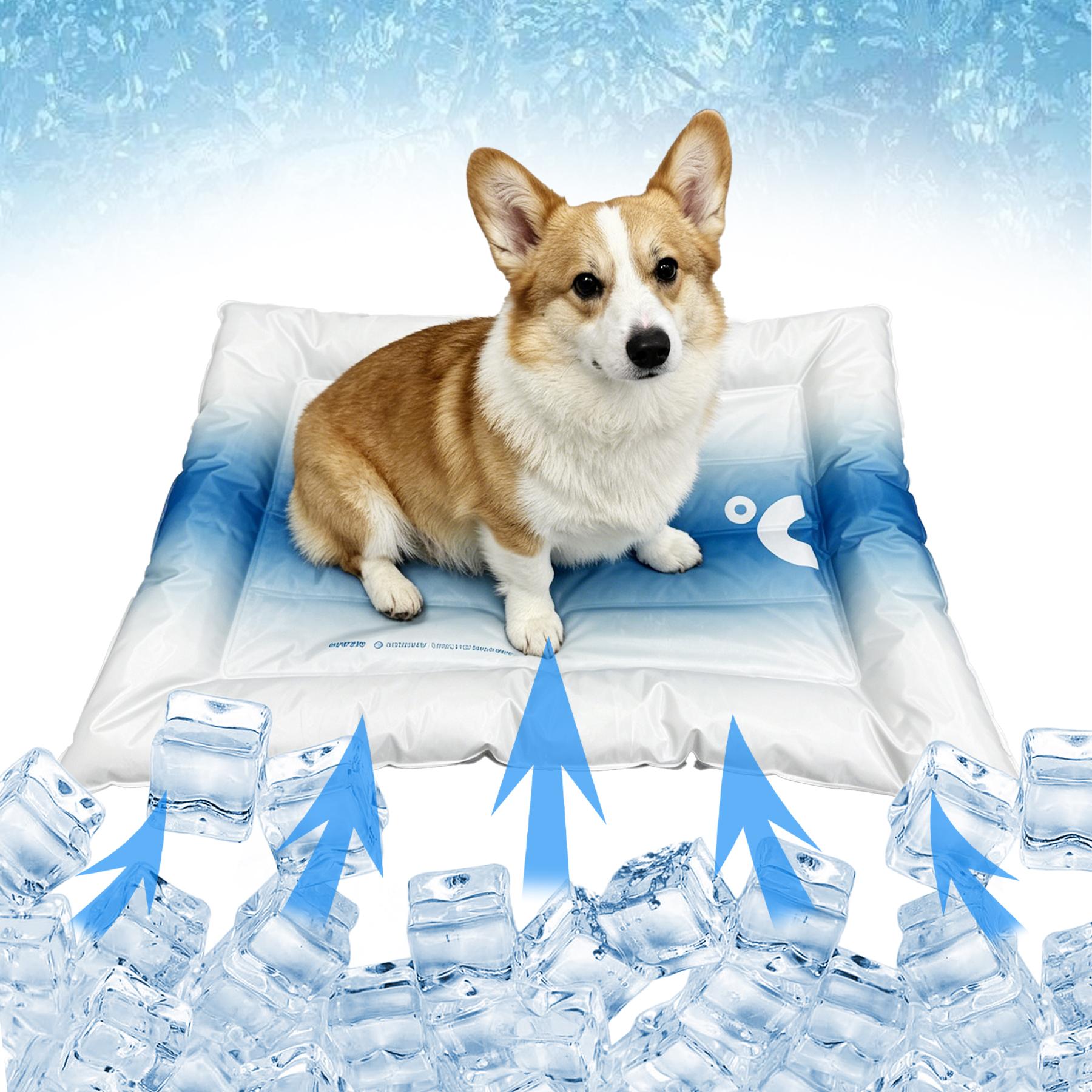 Hsecoyay cooling pet Mat, Eco-friendly Cooling Pad for Large Dog, Pet Cooling Mats for Dog and Cat house, Use in Crate, Tunk, Camping, Outdoors, Portable, Machine Washable, Durable, Outdoorfun, Waterproof calming donut bed