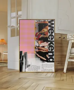 New York City Retro Art Print Trendy Collage Poster (Instant )