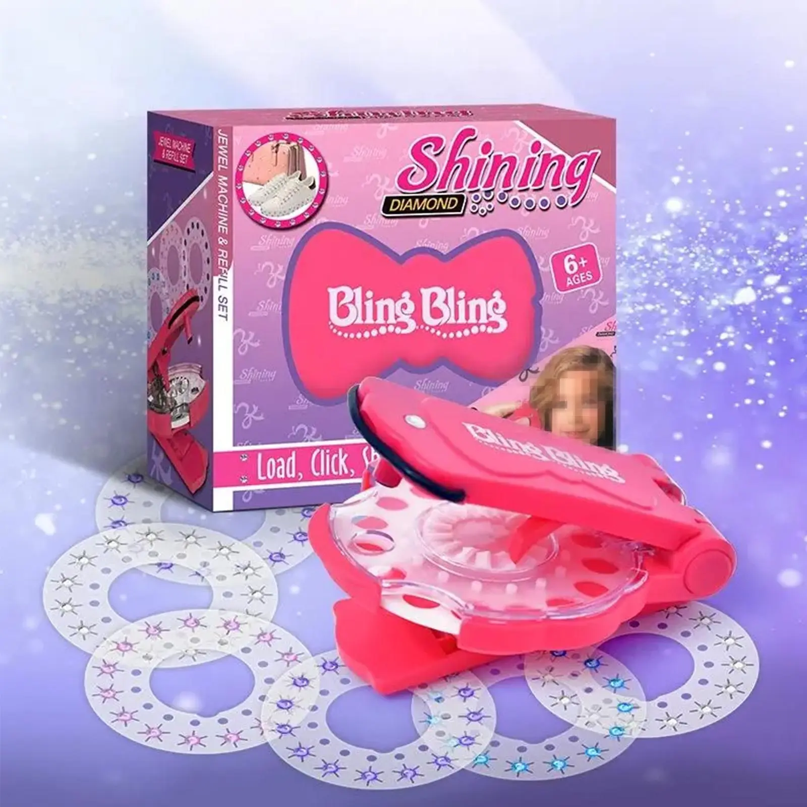 Glitter Diamond Styling Tools Hair Gemstone Styling Set + 180 colorful gemstones to light up girls' hair, clothes, accessories, etc., birthday gift for all hair types/hair styles - Hair Care, No Heat Required Hair Styling Accessories