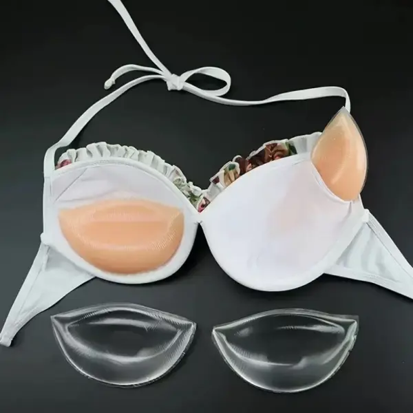 Swimsuit Bra Inserts Push Up Pads, Silicone Bikini Breast Enhancers for Small Chest, Invisible No-Slip Swimwear Padding for Triangle Bikini and One-Piece Swimsuits