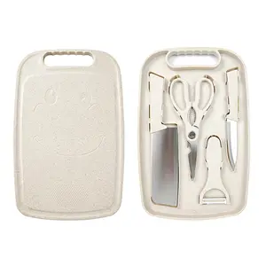 5 in 1 Mini Knife and Cutting Board Set, Small Camping Cutting Board Cutting Board Scissors, Dorm Kitchen Essentials Travel Knife Set