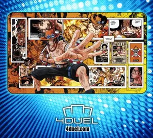 Portgas D. Ace Custom Playmat, TCG Playmat, Gamer Desk Mat
