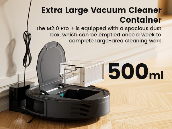 Lefant M210 Pro+ Robot Vacuum Cleaner, 3500Pa Strong Suction, Slim & Quiet, 200-Min Runtime, Self-Charging, WiFi/App/Alexa Control, 6 Cleaning Modes for Pet Hair, Hard Floors & Low Carpet, Black