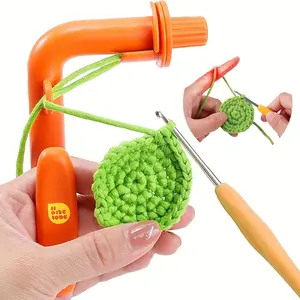 3-in-1 Crochet Holder & Magic Rings Tool for Beginners with Yarn Tension Regulator - Learn How to Crochet Step-by-Step, Compatible with All Yarn Weights, Plastic Hook Aid for & Crocheting (Ideal Gift for s &)