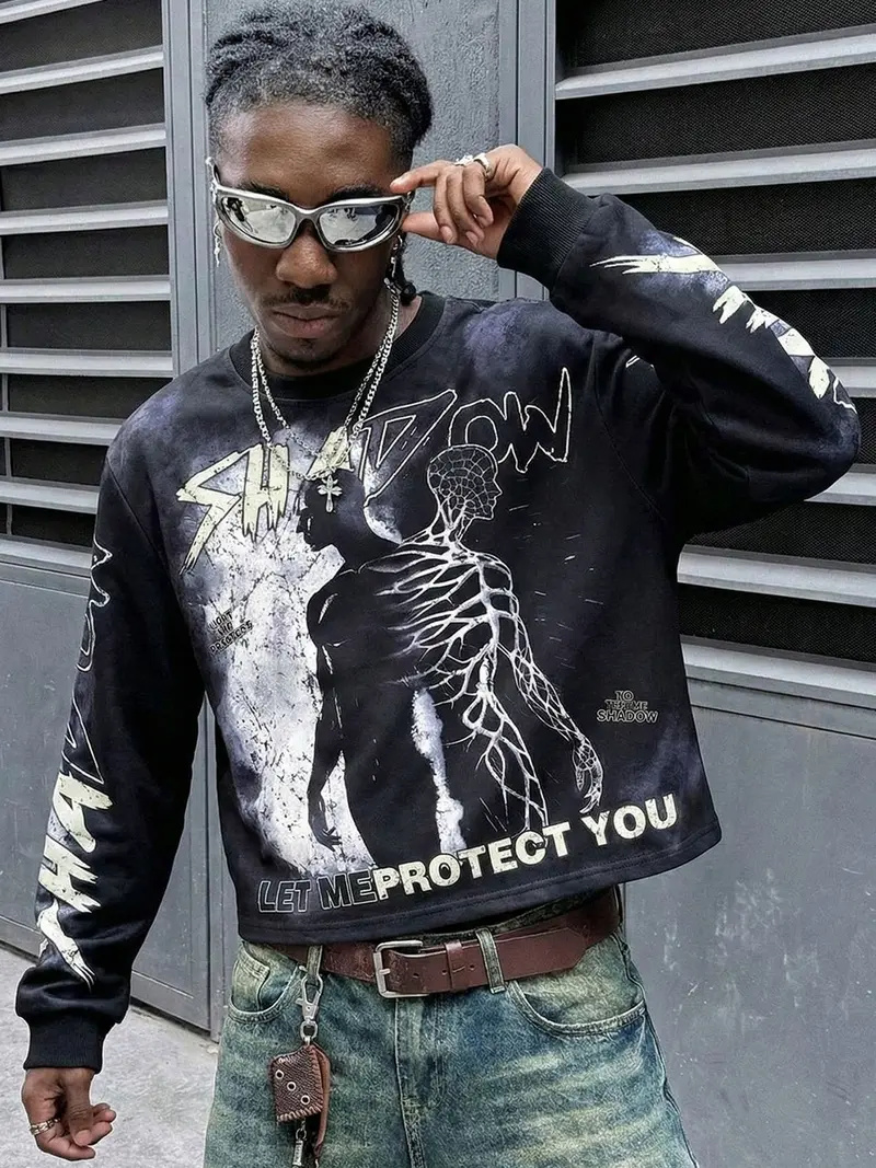 graphic cropped hoodies for men - TikTok Shop