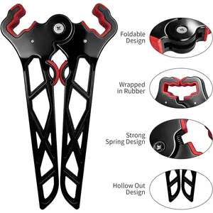 Archery Bow Stand Kit  Portable Compound Bow Kickstand with Arrow Puller, Mesh Storage Bag & Locking Hook - Professional Archery Accessories for Hunting & Target Practice