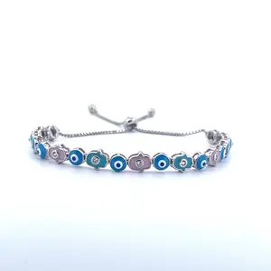 925 Sterling Silver Evil Eye and Hamsa Bracelet