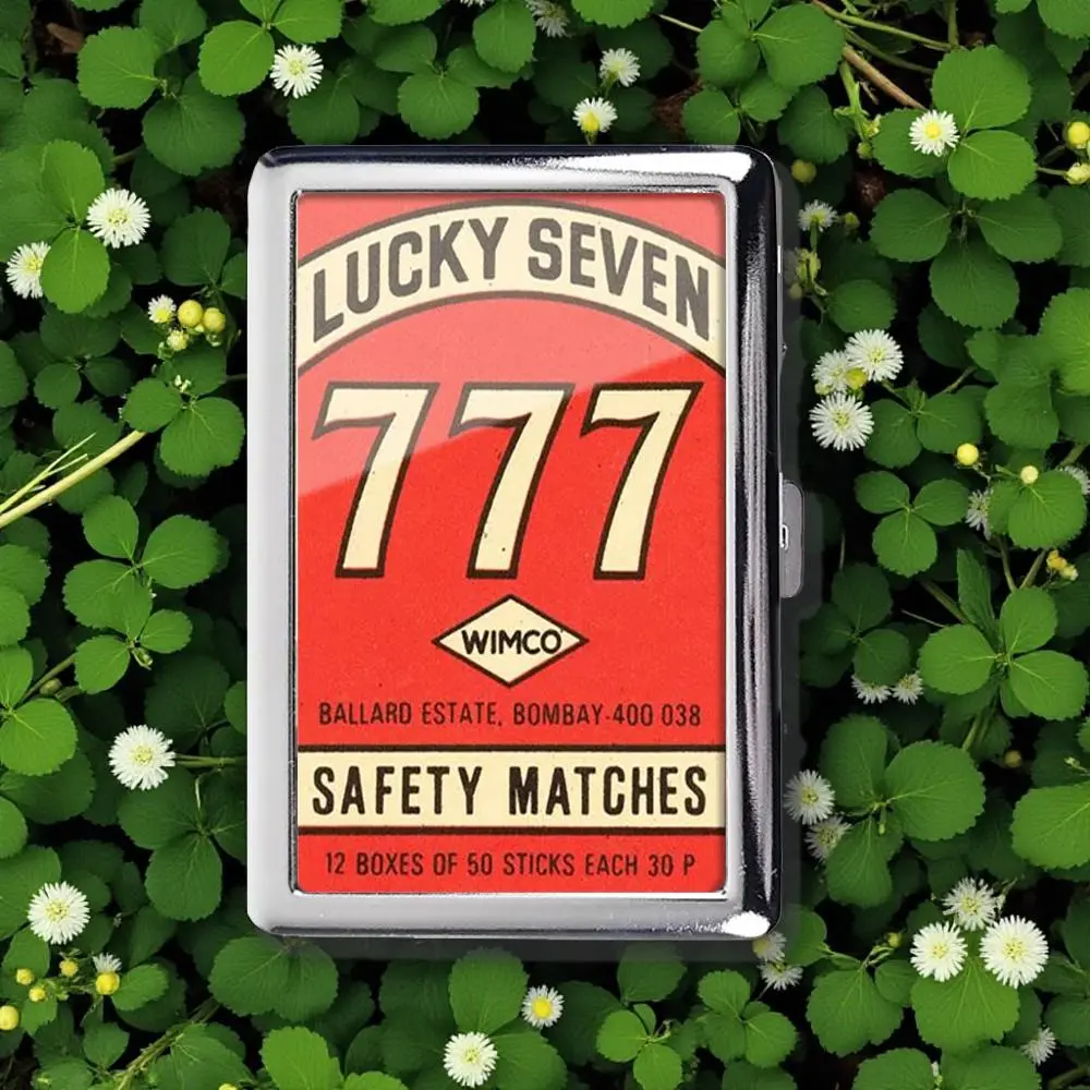Lucky Seven 777 Cigarette Case Money Card Holder, Zigarettenetui, Business  Card, Antique Alive, Flower