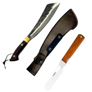 Lifespace PitMaster’s Power Pair - Premium 2-Piece Kitchen Knives Bundle, High-Steel Blade Chef Knife & Cleaver for Meat Prep with Wood Handle