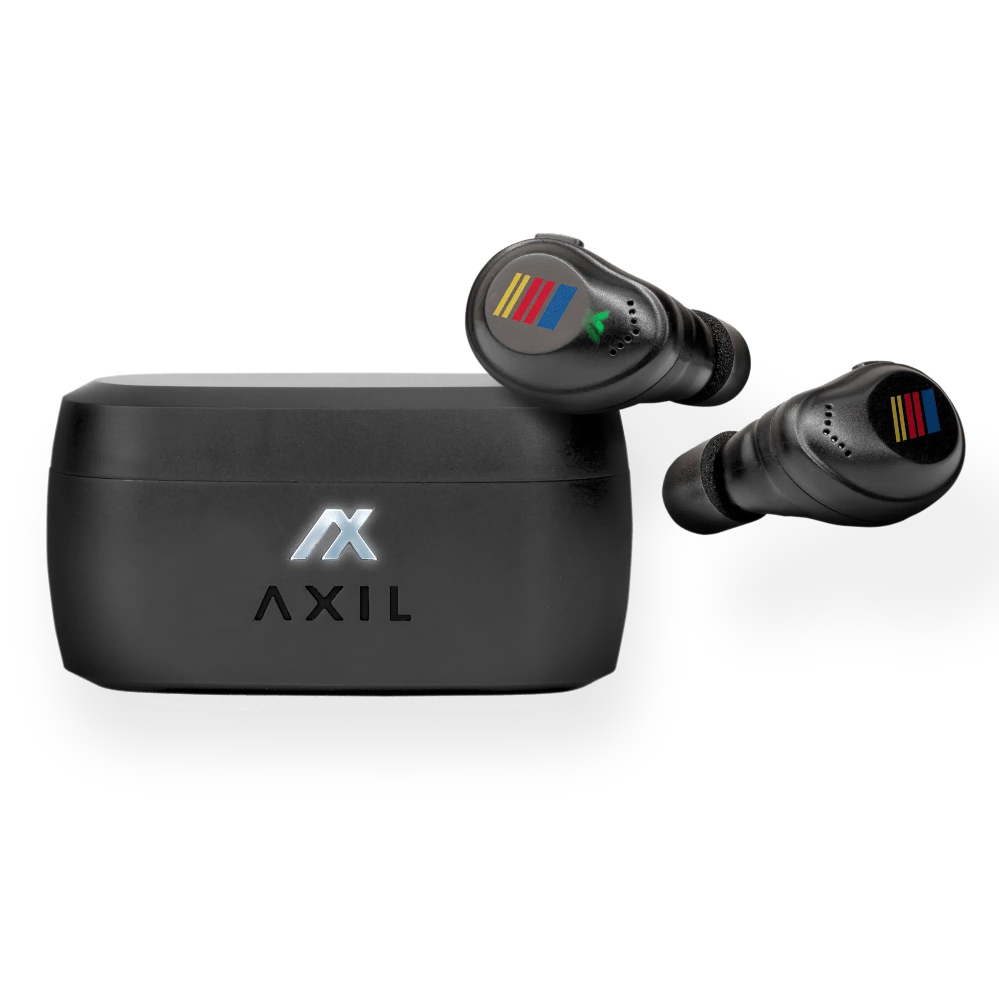 AXIL XCOR NASCAR True Wireless Earbuds Bluetooth 5.2 — HearPRO Buds with Touch Control & ANC — Hearing Protection, Dust & Water Resistant, Wind Resistant — Digital Audio Stream Device
