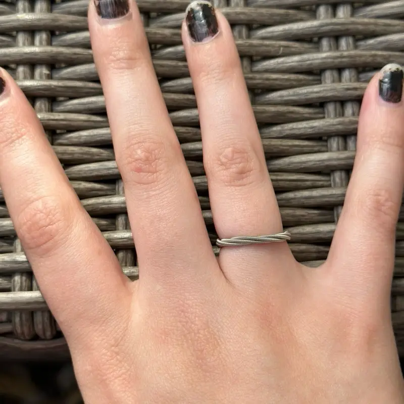 Handmade Guitar String Ring - Simple Design - Single Layer