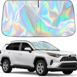 Car Front Windshield Sun Shade, Windshield Sunshade, Silver-Coated Sun Protection Umbrella, Anti-Glare Side Window Visor