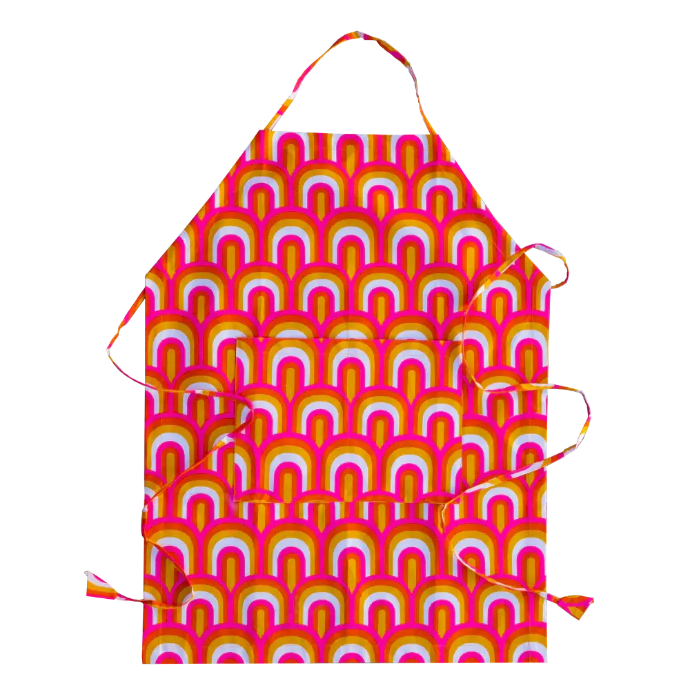 Radiant Arch Apron with Adjustable Straps and Double Front Pockets for Home and Kitchen Use