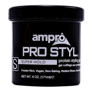 Ampro Pro Styl Styling Gel, Alcohol Free Hair Gel - Super Hold - 6 oz