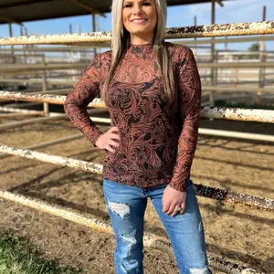 Country Roads Leather Mesh Top