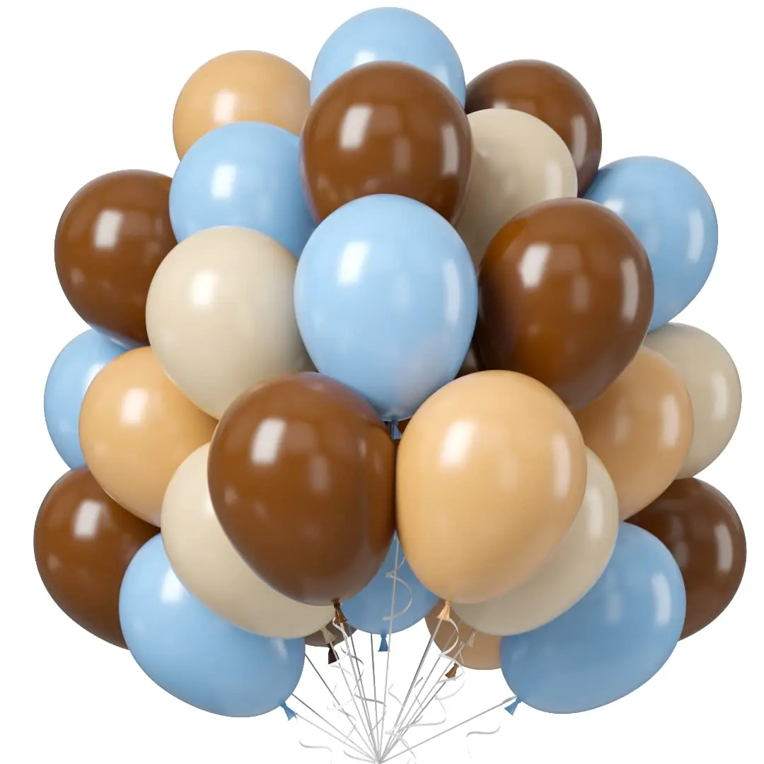 Blue And Brown Balloons  60 Pastel Macaron White Sand Nude Latex Set Light Cream Beige Apricot Coffee Party Balloon For Teddy Bear Birthday Shower Decorations