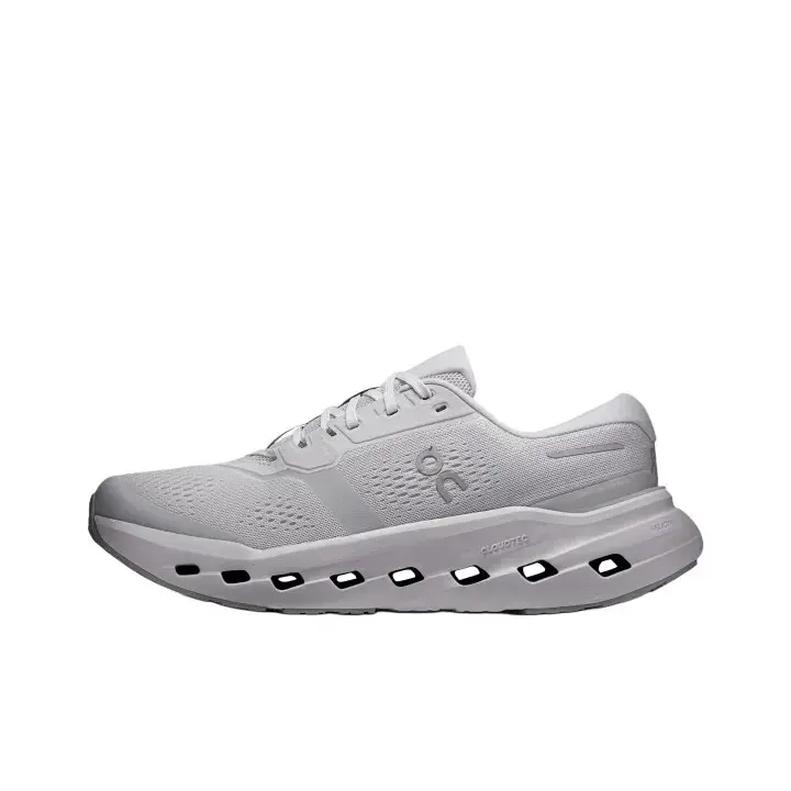 Light Grey Perforated Breathable Flyknit Mesh Hollow Wavy Cushion Thick Sole Running Shoes Minimal Grey Print Lightweight Long-distance Outdoor Sneakers