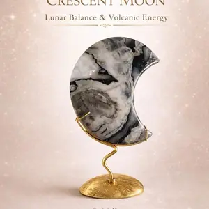 Lela’s GemStoneZ Volcano Agate Crescent Moon Lunar Display Crystal for Balance & Energy Enhancement weight.66lbs