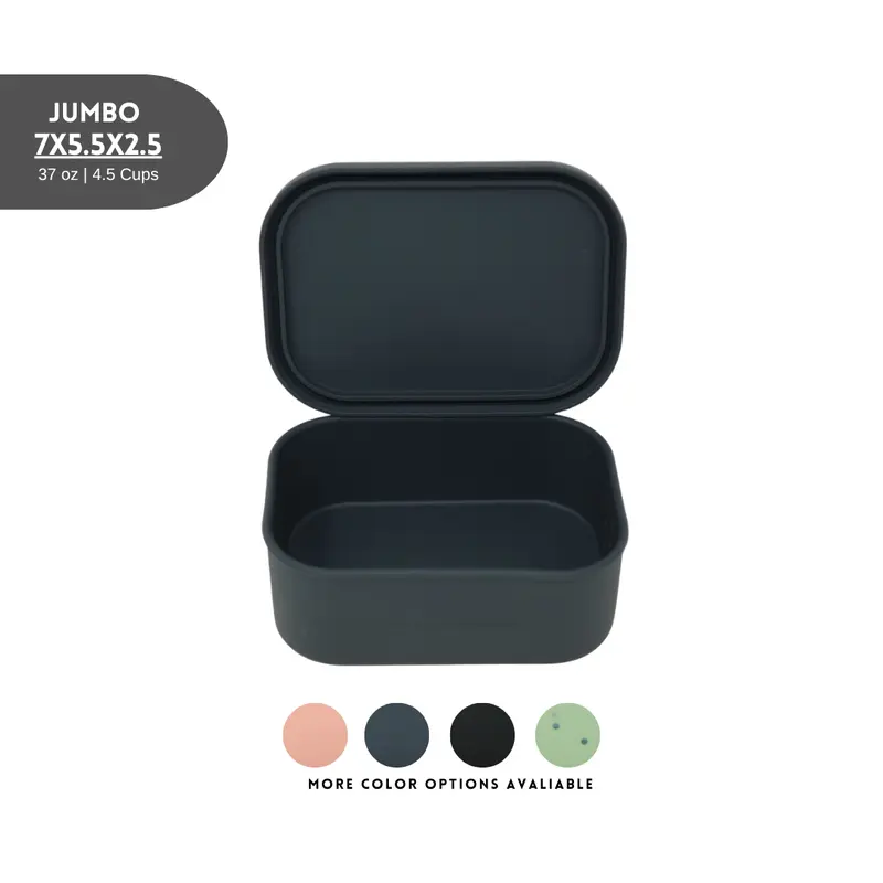 The Dearest Grey Jumbo Silicone Leakproof Bento Box - Snack & Meal Prep Container