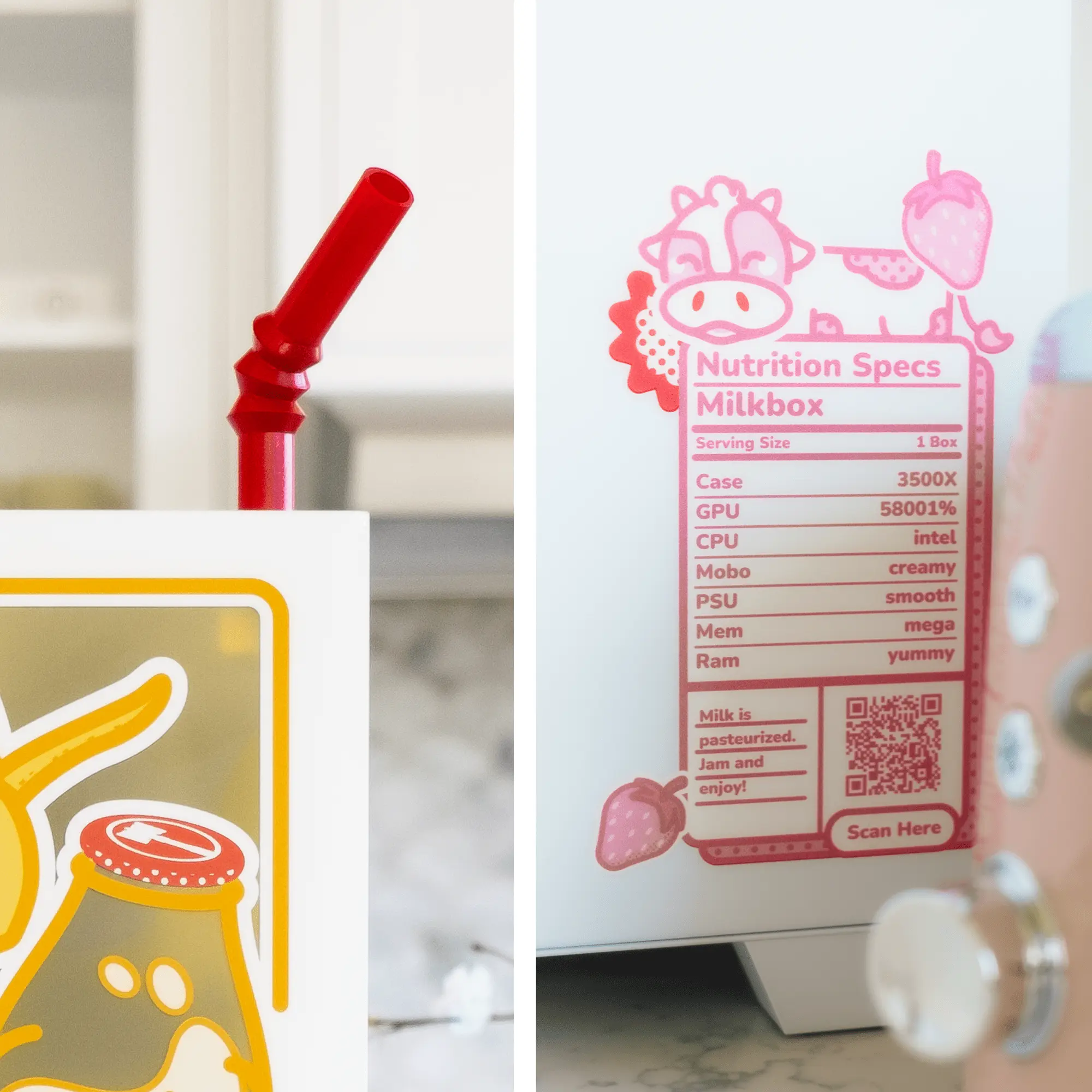 Ironside Computers Milkbox PC Case - Kawaii Milk Carton Design ATX Mid ...