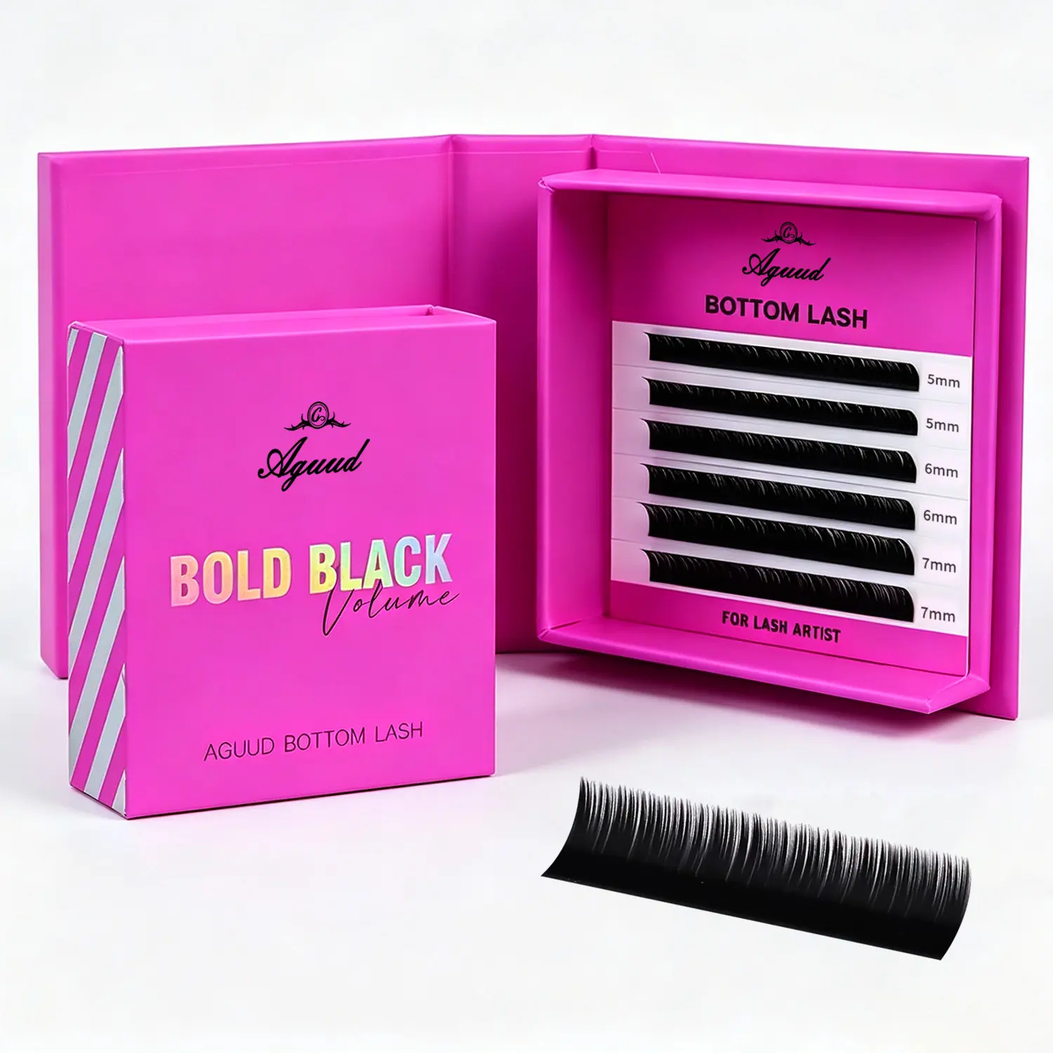 Bottom Lash Extensions, B Curl 5‑7mm Mixed Length 0.03/0.05mm Classic Individual Lashes, Soft Natural Look for Beauty Salons