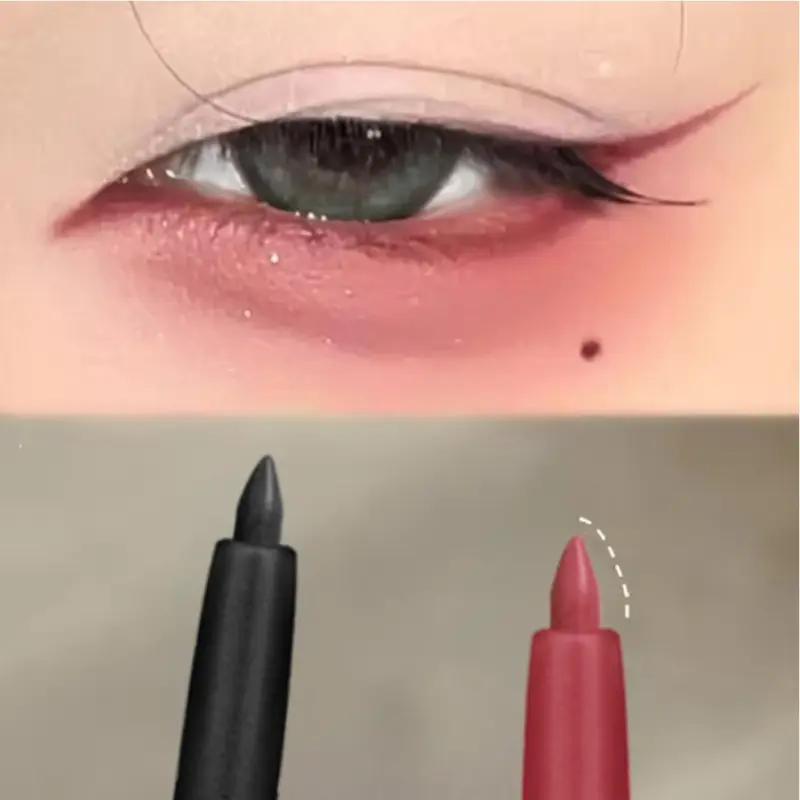 1PC Red Gel Eyeliner Pencil - Smooth Application, Richly Colored Matte End, Premium Long-Lasting Eyeliner for Accurate Winged Liner & Daily Makeup, Resistant to Smudging, Cosmetic Makeup Tool, Stylish Metallic Appearance, Effortless Application Tool