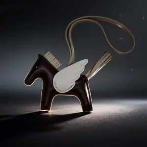Handmade Genuine Leather Pegasus Bag Charm | Luxury Winged Horse Keychain for Handbags | Deep Chocolate Brown Purse Accessory | Perfect Mother's Day & Birthday Gift for Her | Heritage Luxe Shop