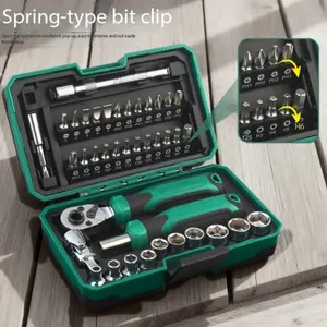 Socket Screwdriver Set, Multi-Function Home Tool Kit, Small Flywheel Wrench, High Torque Screwdrivers, Durable and Versatile