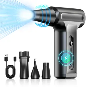 Compressed Air Dust Collector - stepless adjustable 130000RPM electric cleaner for keyboard,PC cleaning, rechargeable cordless jet dry blower, replacement canned air compressed air can