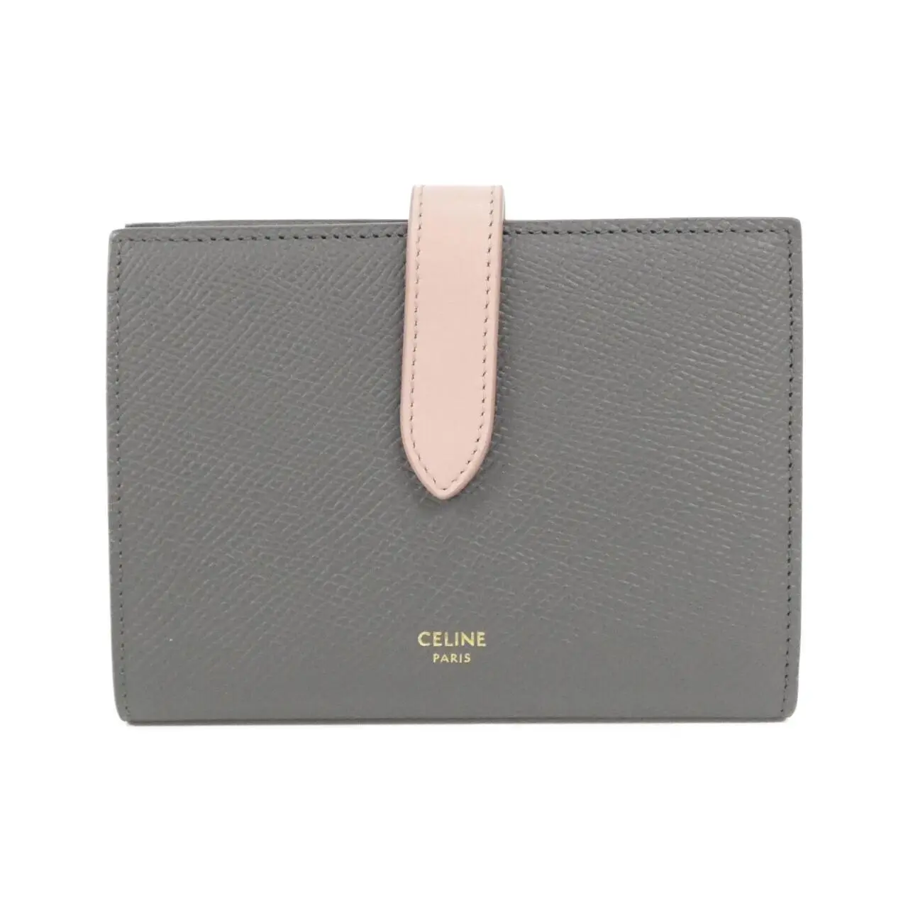 Pre-owned Celine Calfskin Small Leather Goods Medium Strap Calf Bifold Wallet
