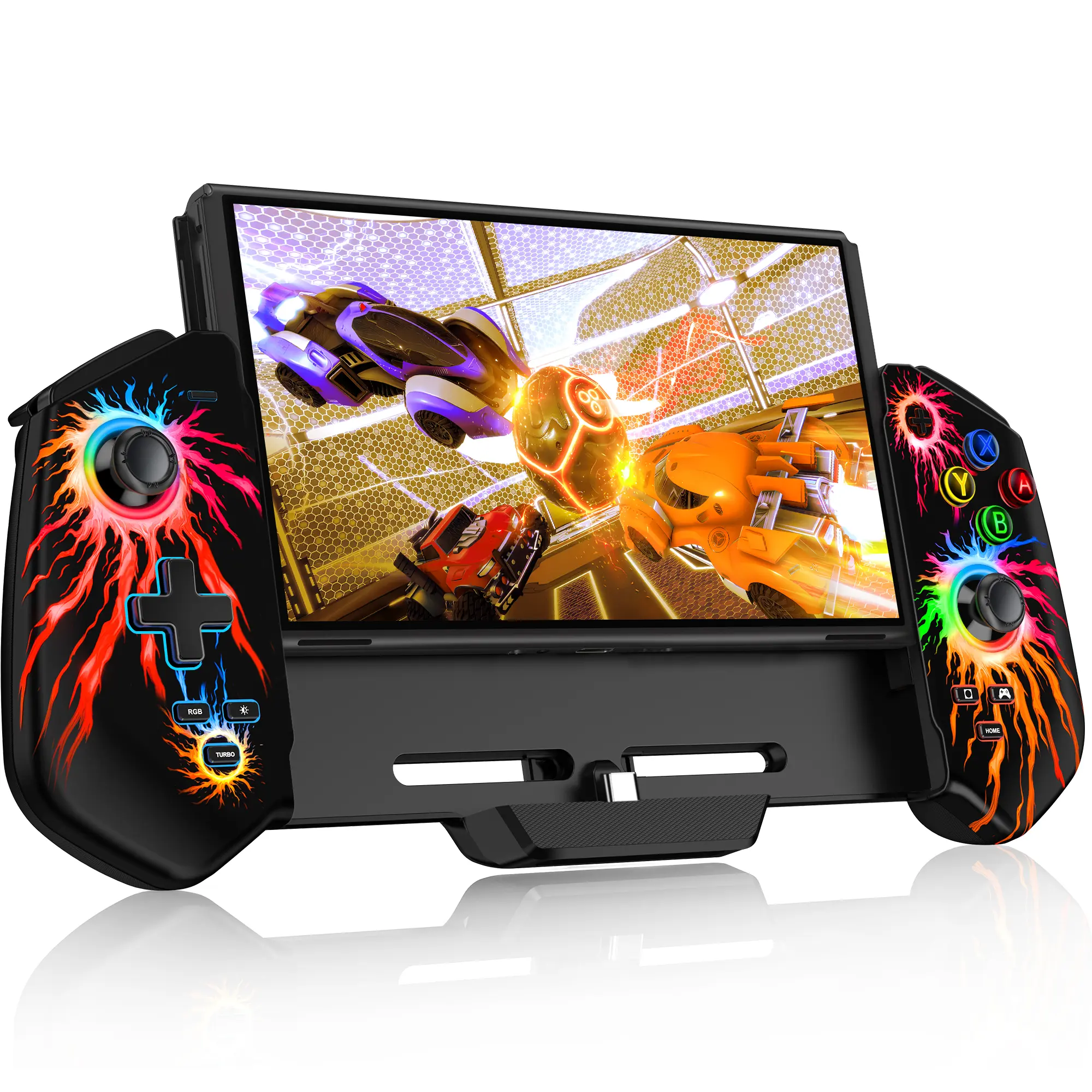 BEBONCOOL Switch Controller with Hall Joystick for Nintendo Switch/OLED, Switch Pro Remote Controller Turbo/4 Game Slot/Dual Motor,One-Piece Handheld Joypad Control for Nintendo Switch Controller