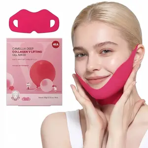 Camellia Deep Collagen Chin Lifting Gel Mask – Visible Lifting & Firming, Zempic Neck Solution, Double Chin Reducer, Jawline Shaper with Jeju Camellia Skin Repair Ingredients - Smoother, Body Care