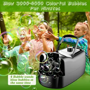 Automatic Bubble Machine 10.82 oz Large Water Tank 2 Speed Settings USB AA Battery Powered Portable ABS Dual Metal Motors Ideal for Kids' Parties Birthdays Weddings