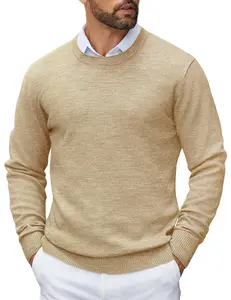 COOFANDY Mens Crewneck Sweater Pullover Knit Sweater Lightweight Sweaters with Ribbing Edge