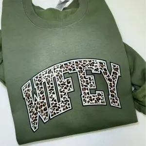 Wifey Cheetah Sweatshirt - Unisex Casual Cotton/Poly Sweatshirt with Cheetah Print Design