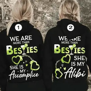 Matching Best Friend Hoodie, For 2 We Are More Than Besties, Meaningful Birthday Gift For Best Friend, Full Sizes, Full Colors, Graphic Fleece Pullover For Men For Women