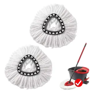 Microfiber Mop Head, 2 Counts Replacement Mop Head, Household Cleaning Tool for Home Kitchen Bathroom, Household Essentials, Microfiber Mop Refills