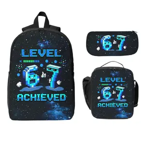 This brightly colored backpack, available for both boys and girls, features number mascots, including the numbers 6 and 7, lightning bolts, and cityscapes. It's the perfect gift for Valentine's Day and back-to-school, and is suitable for teenagers.