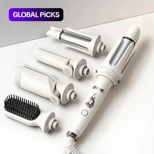 5 in 1 Automatic Rotating Hair Curler Set, Multifunctional Hair Styling Tools with 25mm & 32mm Curling Wands, Straightening Brush and More, Multifunctional Hair Straightener, Comfort #GLOBAL PICKS