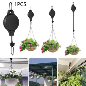 1pc Gardening Plant Hooks Retractable Elevating Hanging Basket Bird Cage Bird Feeder Planter Hooks Home Hanging Tools