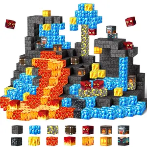 Lava Adventure Themed Magnetic Cubes DIY Puzzle Toy, Kids Early Development Learning Kit to Boost Imagination, Top Recommended Gift for Holiday & Birthday Celebrations, Building Block Puzzle