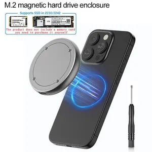 Magnetic M.2 2230 2242 NVMe SSD Mobile Hard Drive, USB Type-C Interface External Solid-state Hard Drive Case, Suitable for iOS/MAC/iPad/Android/Windows