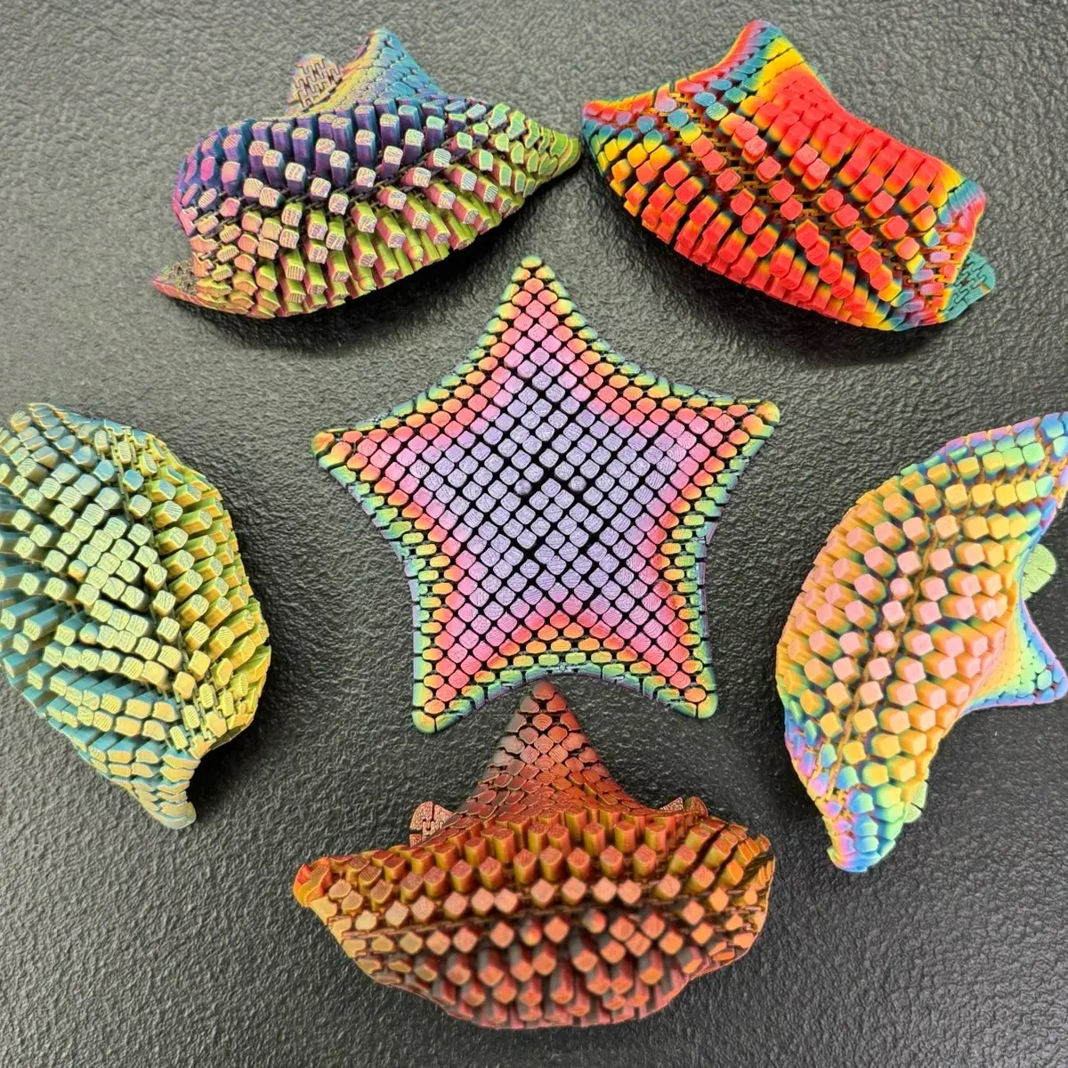 Articulating Chubby Starfish Fidget - Chubby Starfish Shape, Colorful Design, Flexible Fidget for Stress Relief and Relaxation