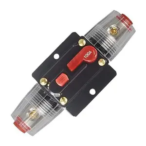 100 A Fuse Holders Inline Circuit Breaker for Car Audio and Amps Overload Protection Reset Fuse Inverter 12V-24V DC Replace Fuses